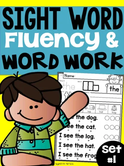 《Sight Word Fluency & Word Work》全4册234页高频词阅读练习册+48页闪卡，百度网盘下载！-Roykid-洛伊儿童