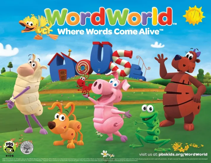 图片[1]-英文版动画片《WordWorld单词世界》自然拼读全1-3季共48集高清+90集标清视频动画+音频MP3+PDF练习册，百度网盘下载！-Roykid-洛伊儿童